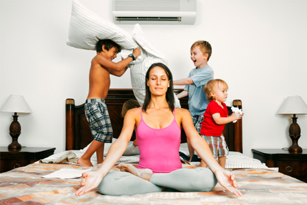 stressed-mom-yoga-bed